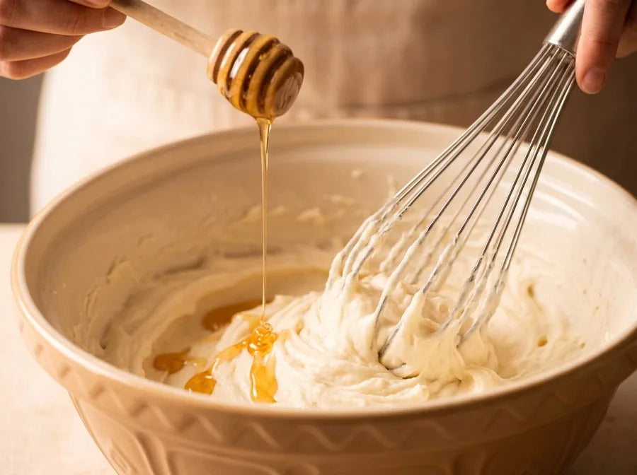 With raw honey